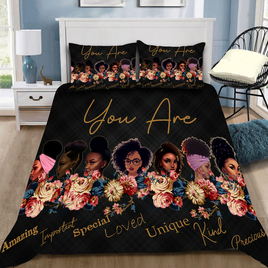 Black girl bedding set DD06192004S-HG-HG-US Twin-Vibe Cosy™