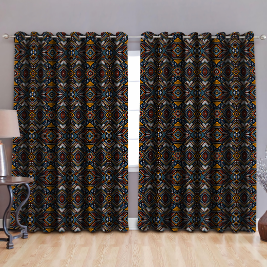 African Pattern Window Curtain MH2306201S-ML-ML-52'' x 63''-Vibe Cosy™