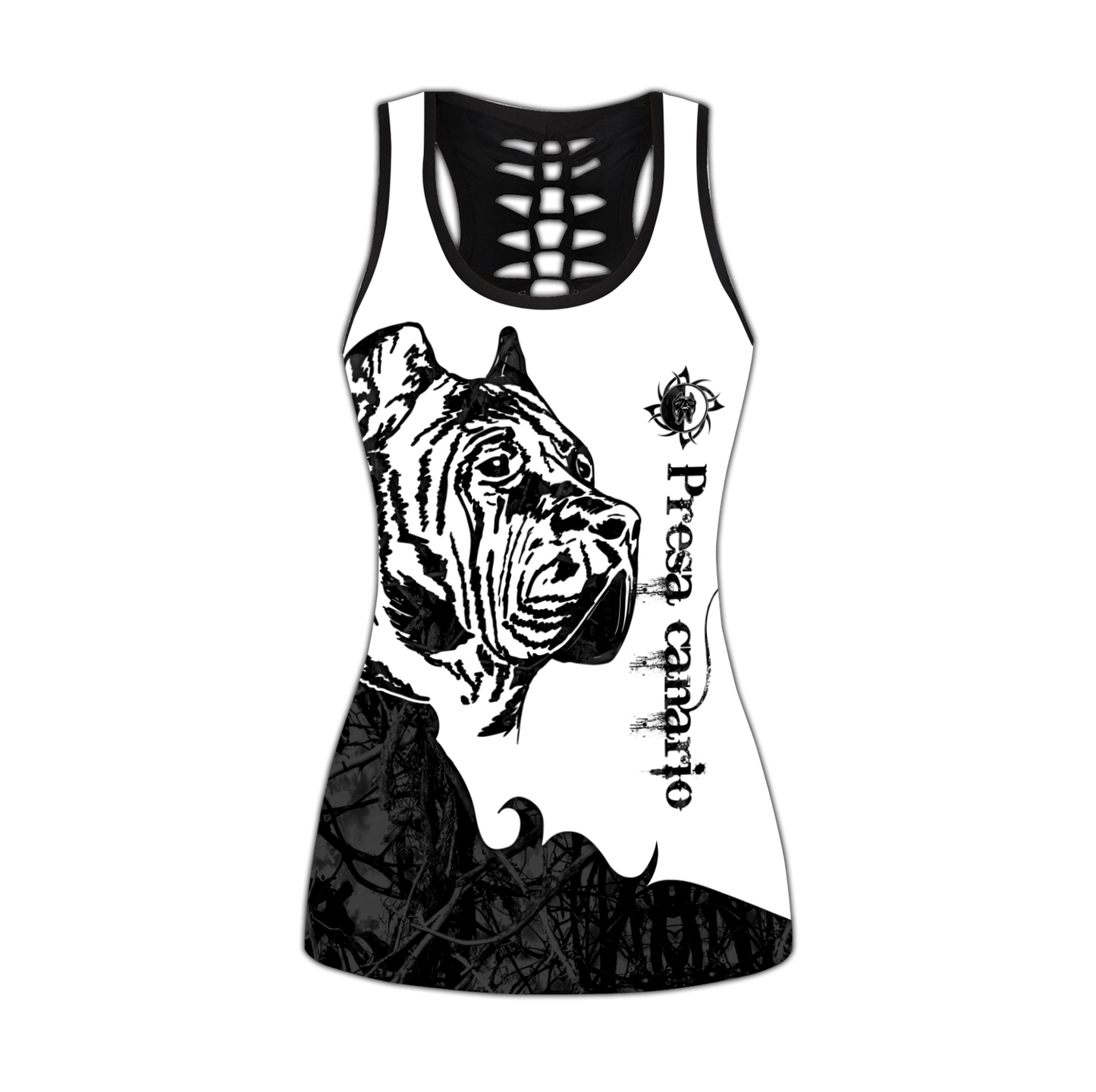 Presa canario black tattoos legging + hollow tank combo DD08132003S