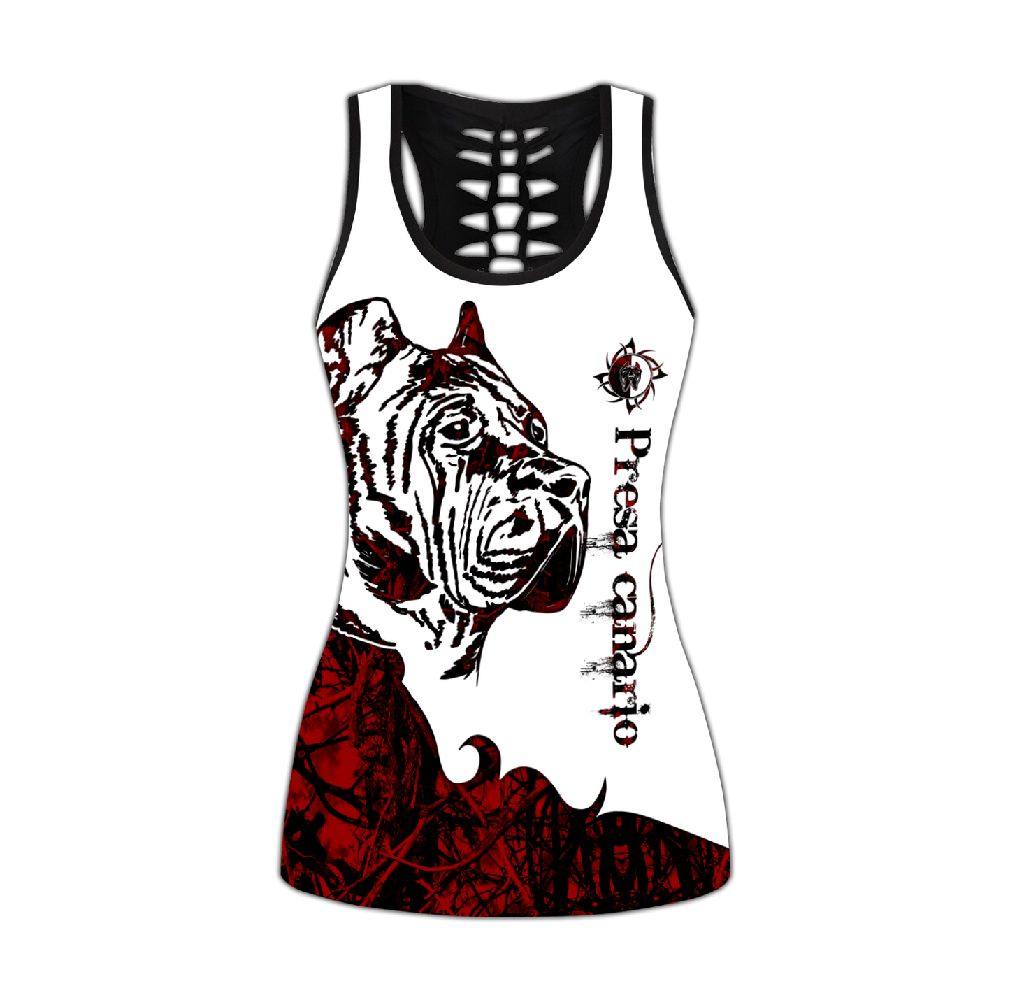 Presa canario red tattoos legging + hollow tank combo DD08132003