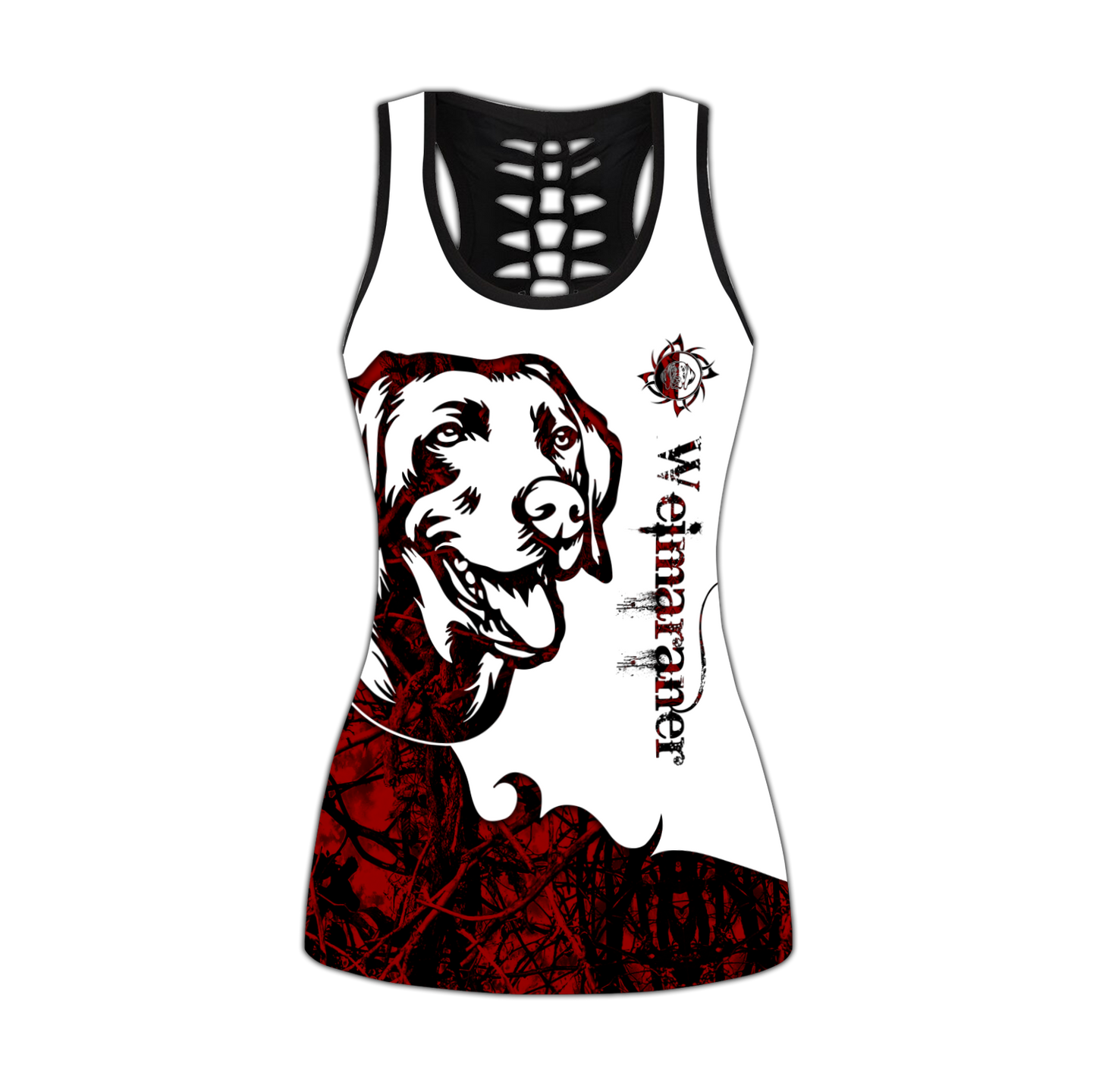 Weimaraner red tattoos legging + hollow tank combo DD09182004