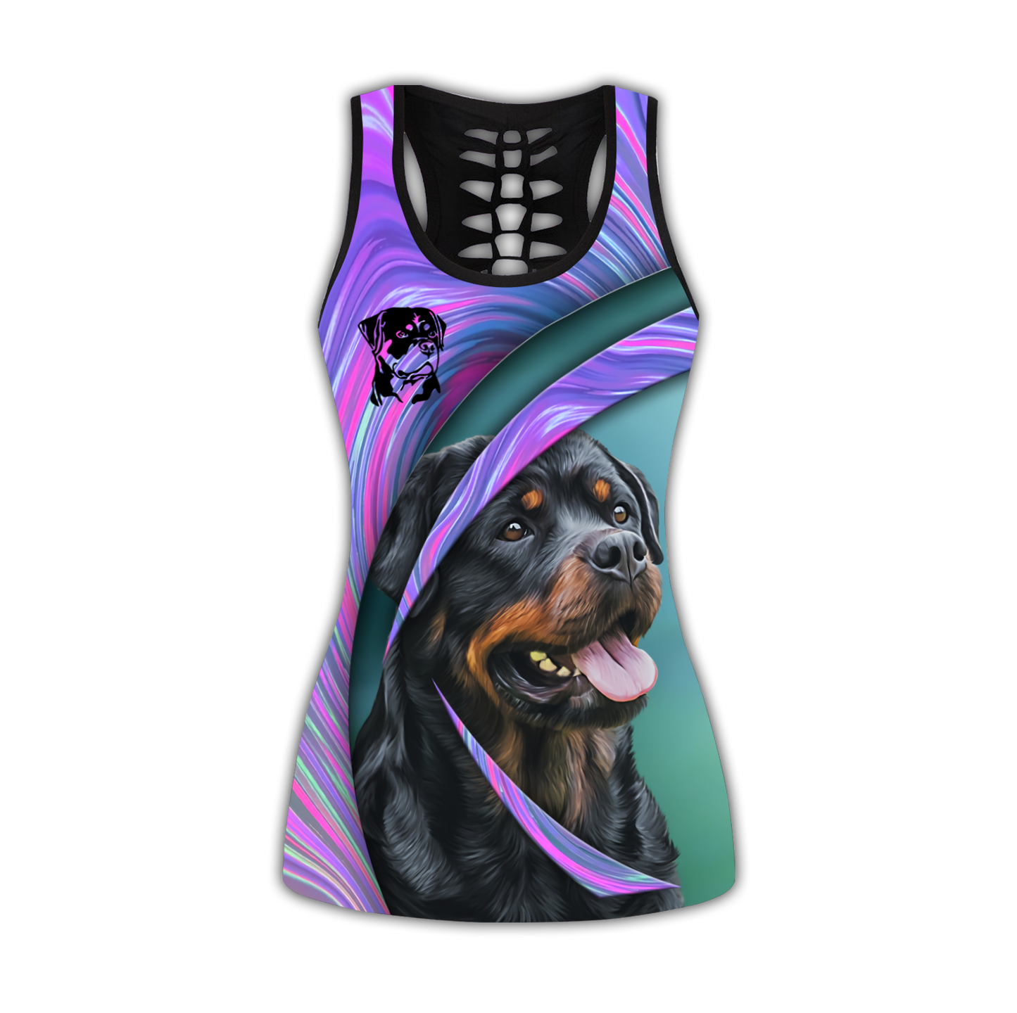 Rottweiler colorful legging + hollow tank combo DD07212003-Apparel-HG-No legging-S-Vibe Cosy™