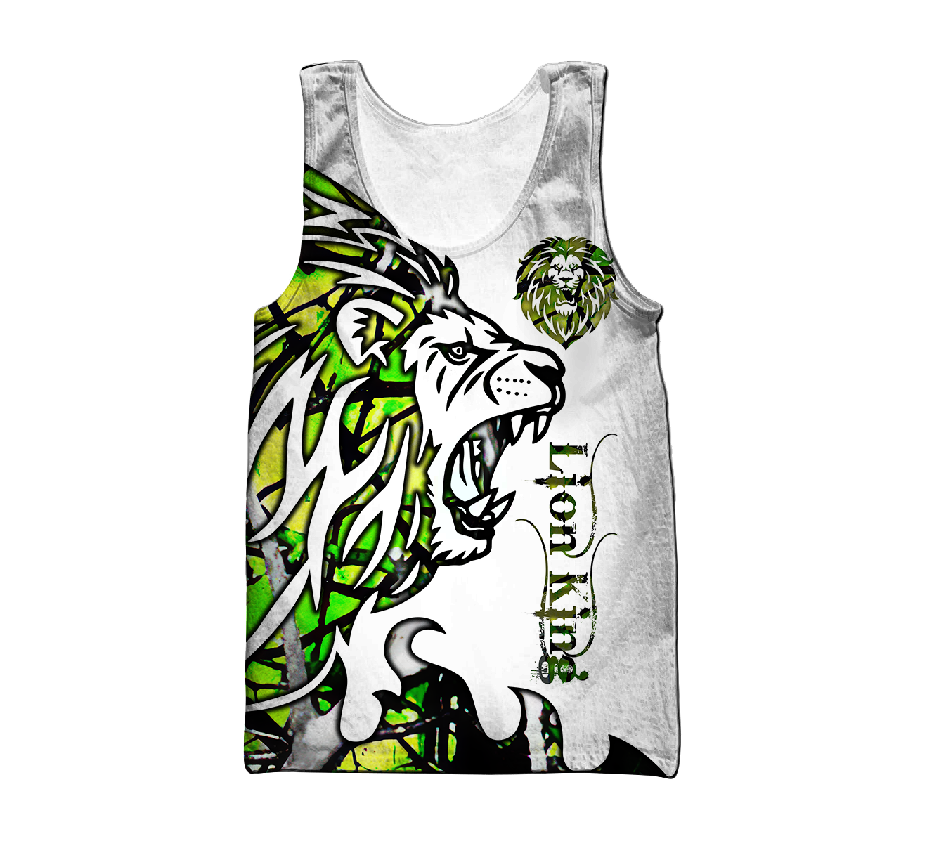 Beautiful Lion green Tattoo camo 3D all over printed shirts for men and women DD05272002S-Apparel-Huyencass-Tank Top-S-Vibe Cosy™