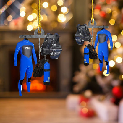 Custom Shaped Ornament Scuba Diver 333