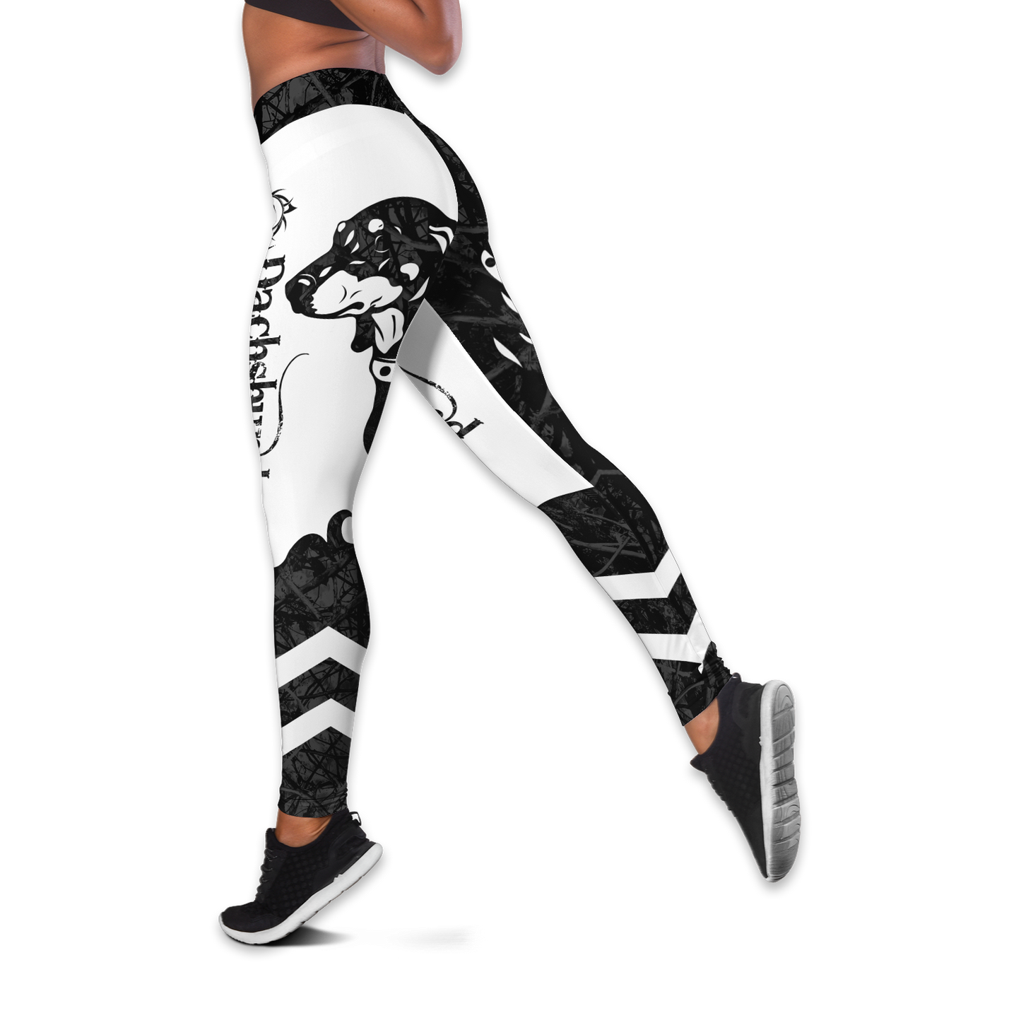 Dachshund black tattoos legging + hollow tank combo DD08042008S