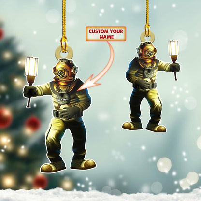 Custom Shaped Ornament Scuba Diver 32
