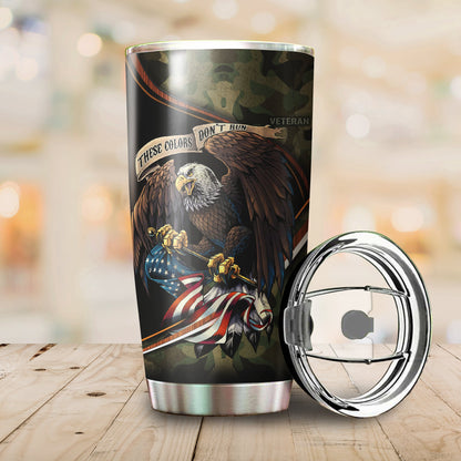 US Veteran Camo stainless steel tumbler