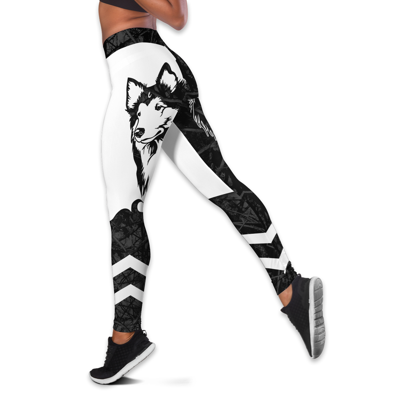 Shetland Sheepdog black tattoos legging + hollow tank combo DD09182003S