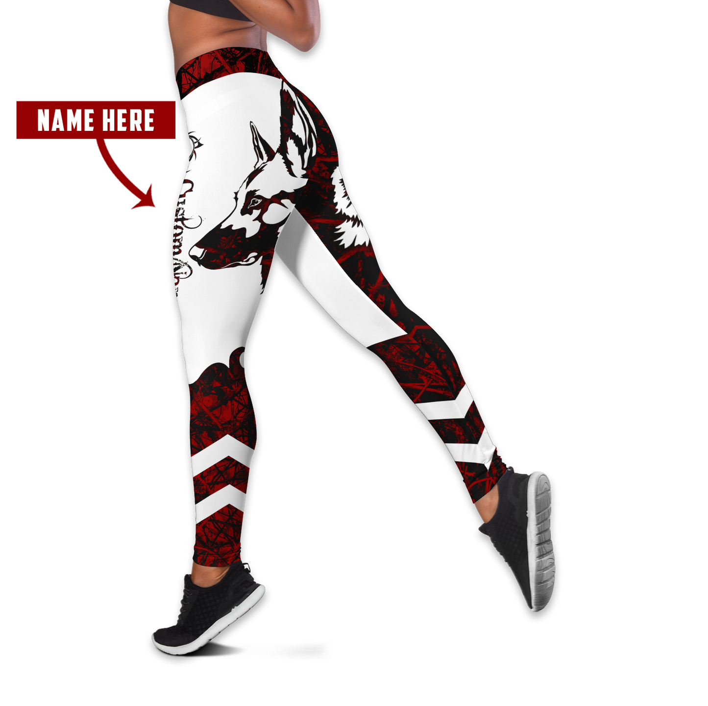 German shepherd Customize tattoos legging + hollow tank combo DD08062001S