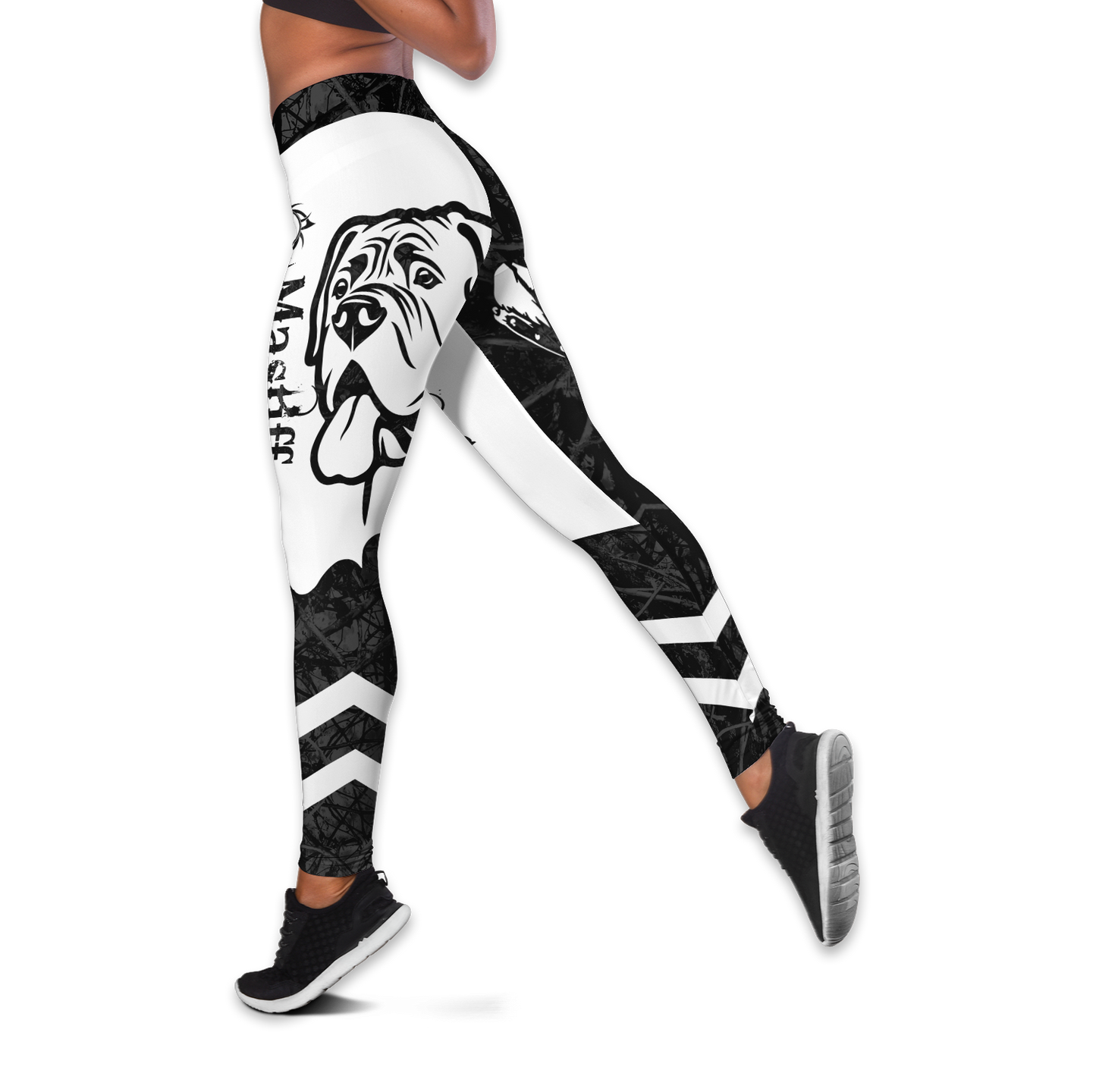 Mastiff black tattoos legging + hollow tank combo DD08132001S