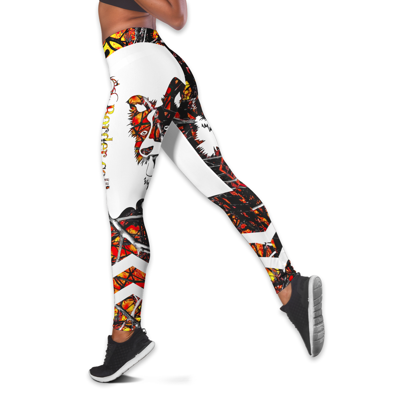 Border collie orange tattoos legging + hollow tank combo DD08132002S2
