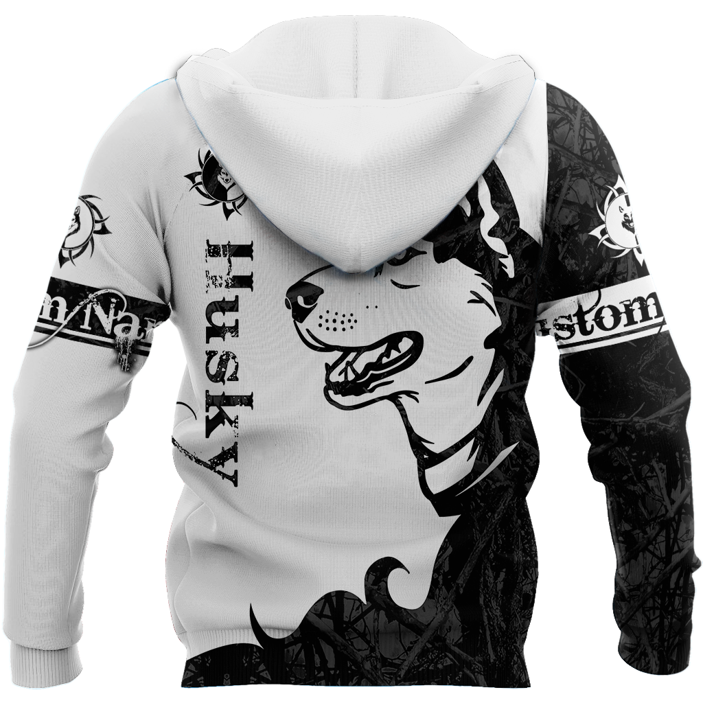 Husky black custom 3d hoodie shirt for men and women DD08122003S