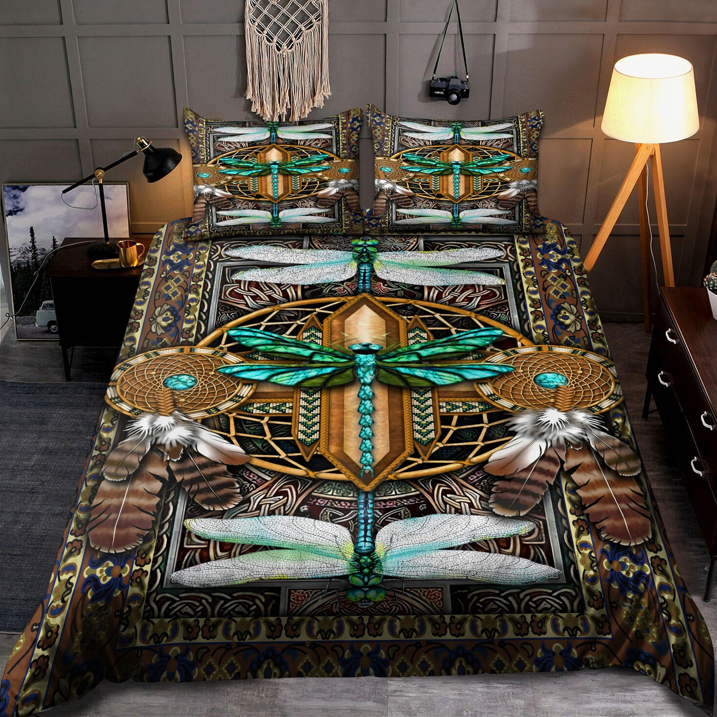 Native American dreamcatcher dragonfly bedding set HG71102