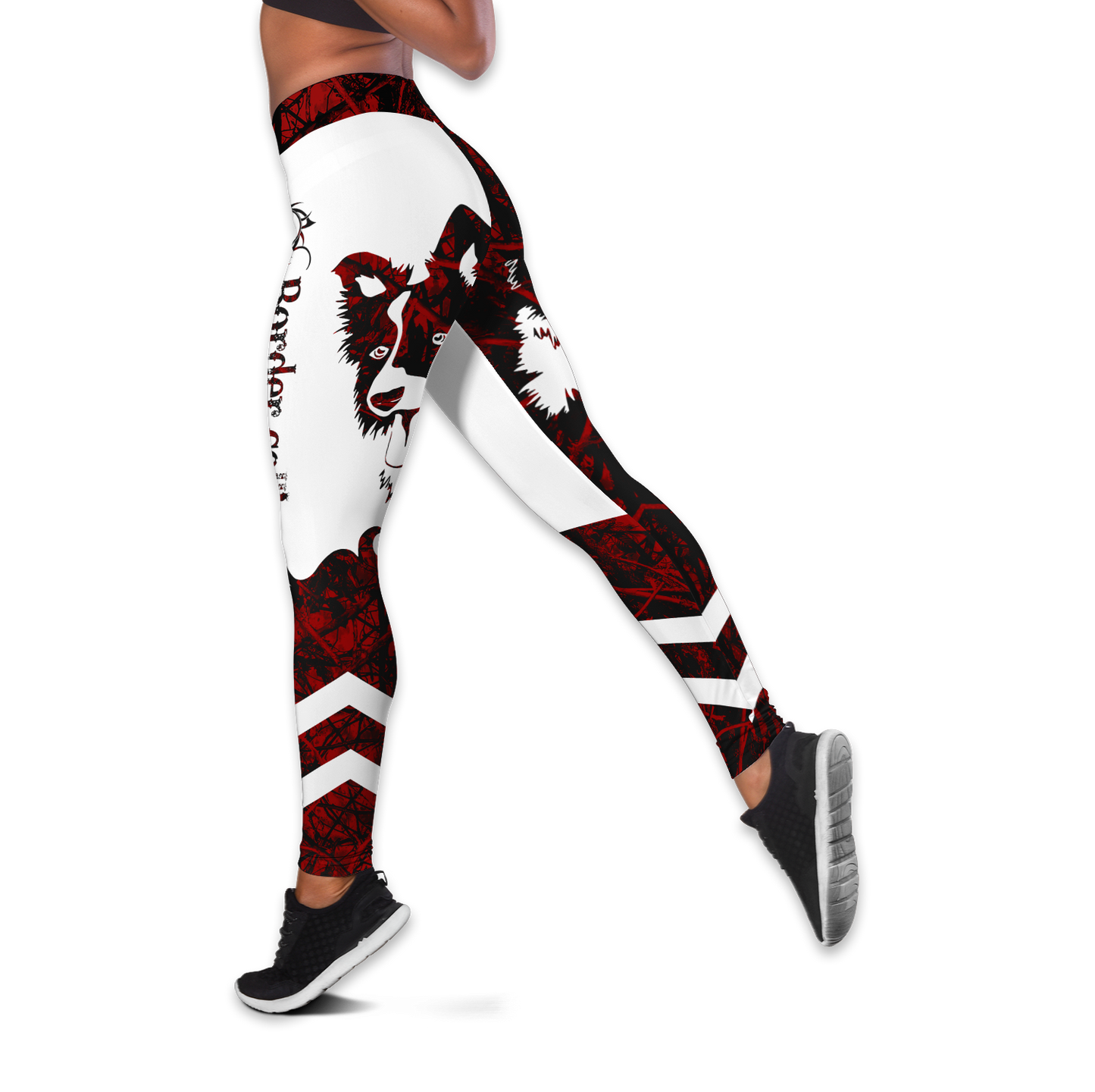 Border collie red tattoos legging + hollow tank combo DD08132002