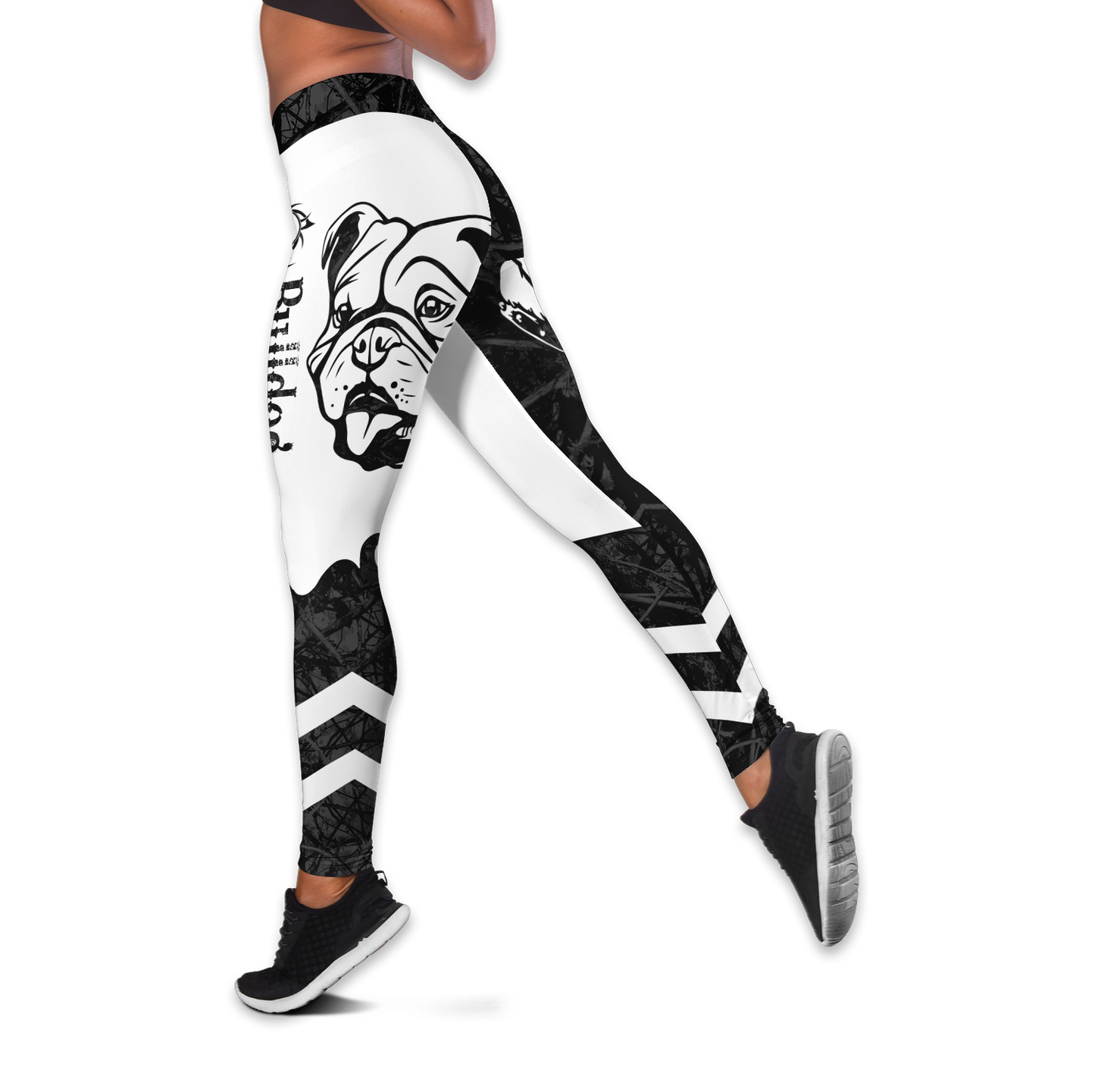 nao Bulldog black tattoos legging + hollow tank combo DD08042002S