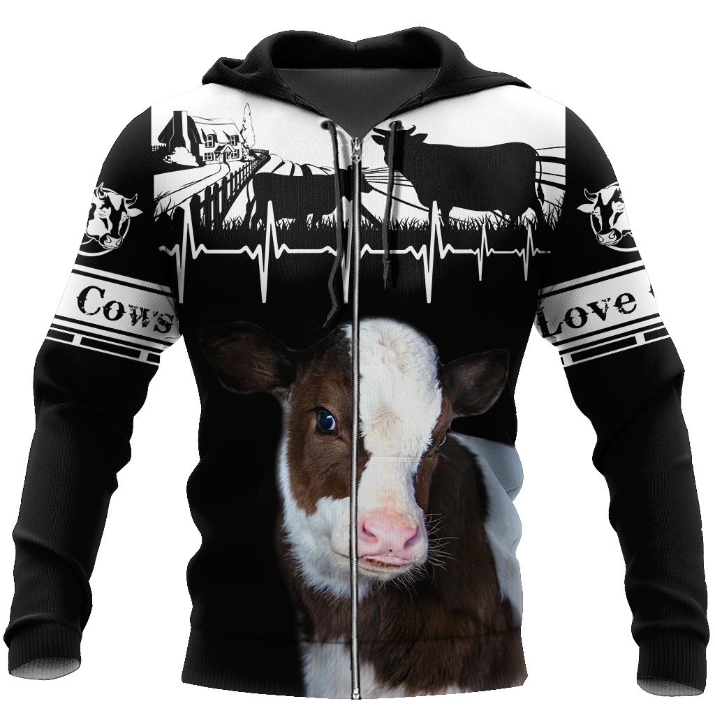 Cow 3d hoodie shirt for men and women DD10192003ST