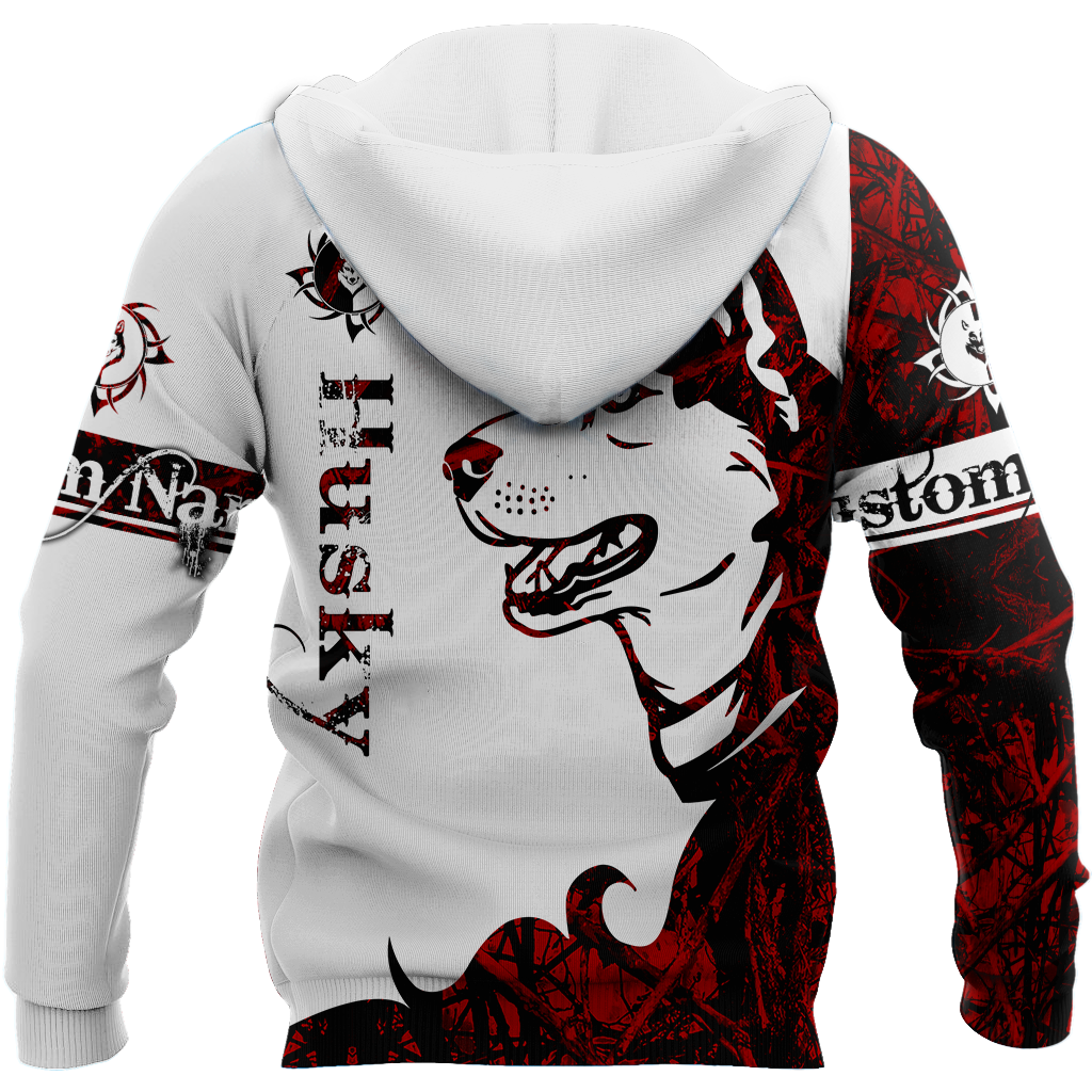 Husky red custom 3d hoodie shirt for men and women DD08122002S