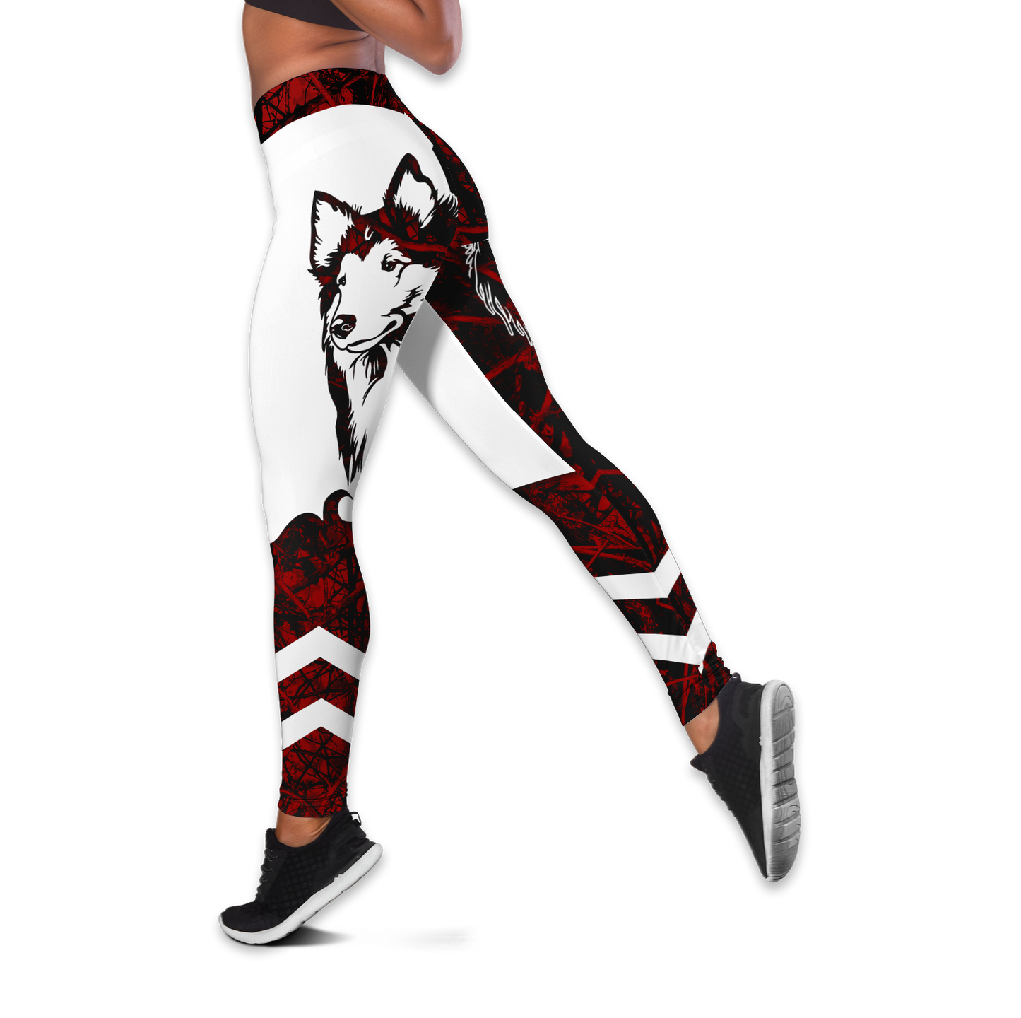 Shetland Sheepdog red tattoos legging + hollow tank combo DD09182003