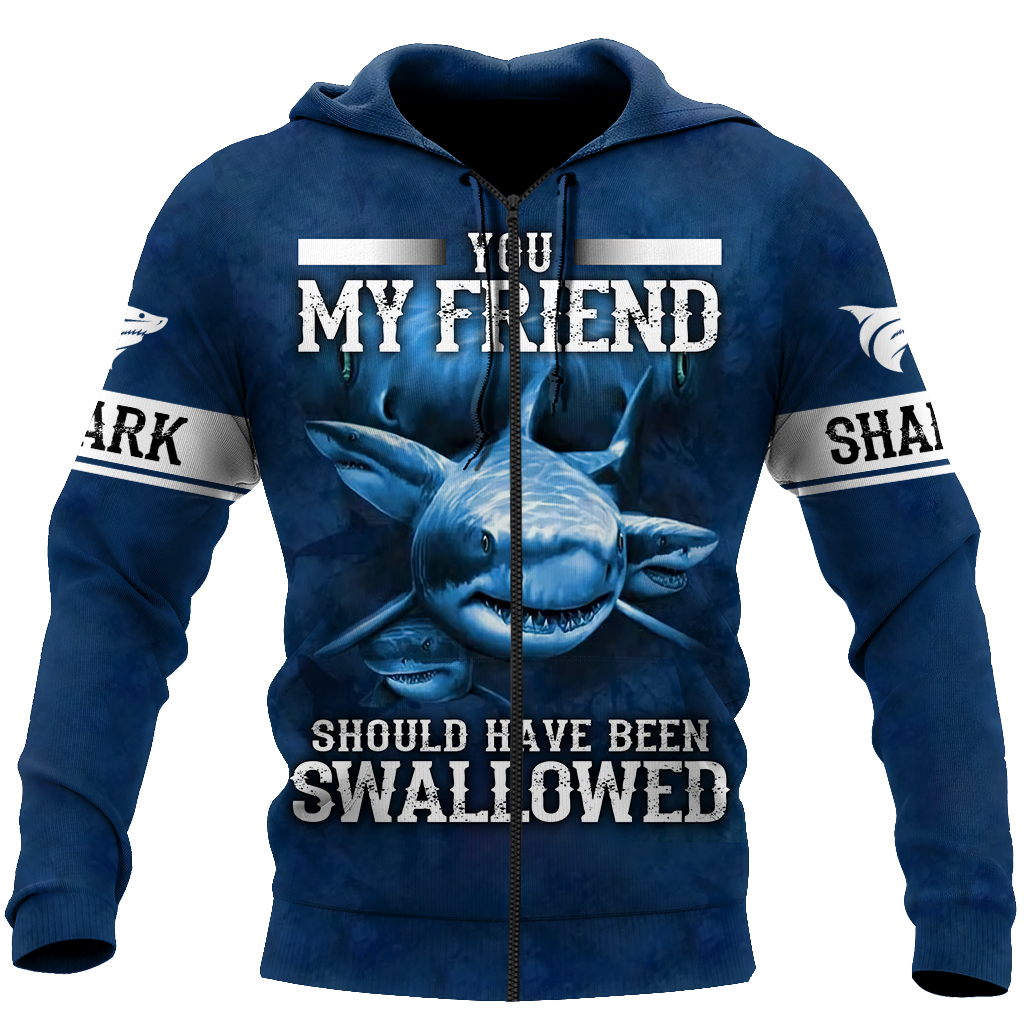 All Over Printed Shark Hoodie MEI