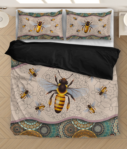 Bee Mandala All Over Printed  Bedding Set MEI