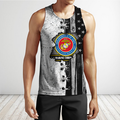 Veteran US Marine Corps in my heart 3D shirts for men and women BW