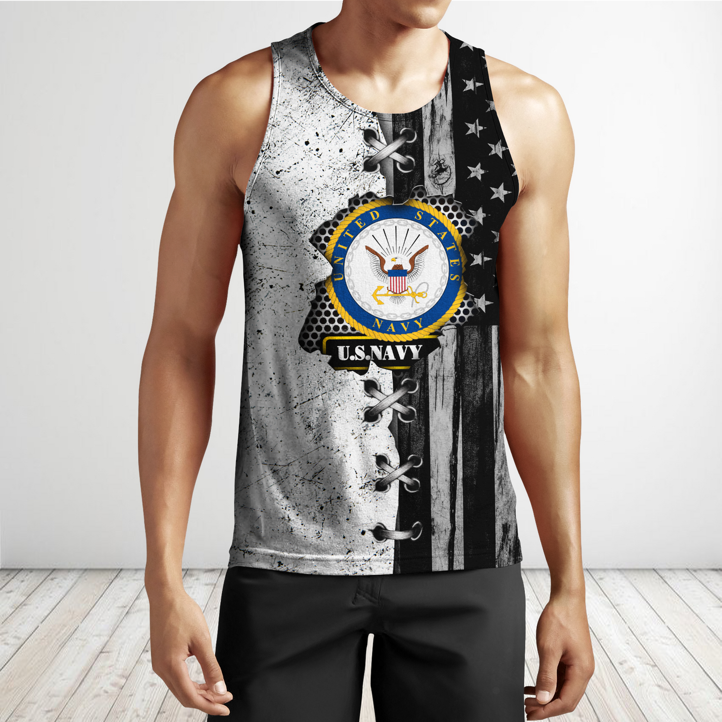 Veteran US Navy in my heart 3D shirts for men and women BW