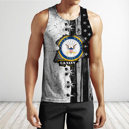 Veteran US Navy in my heart 3D shirts for men and women BW