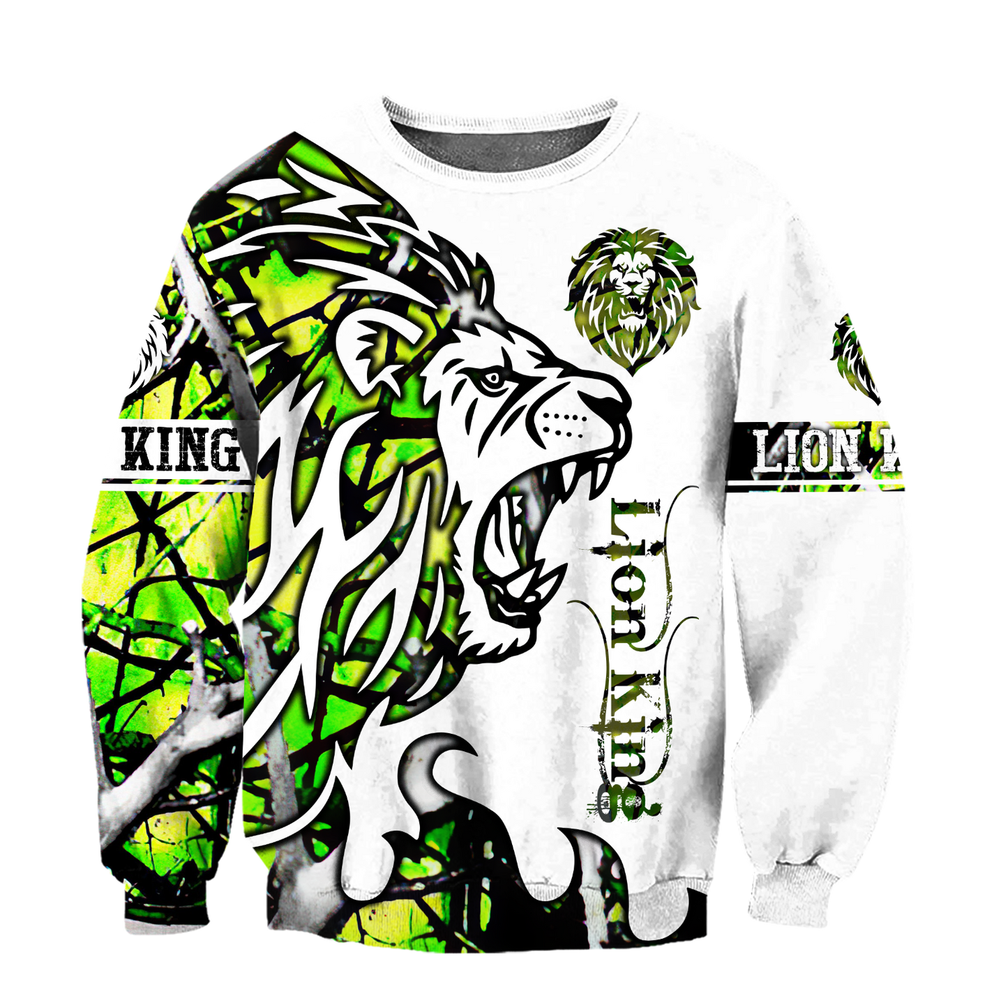 Beautiful Lion green Tattoo camo 3D all over printed shirts for men and women DD05272002S-Apparel-Huyencass-Sweat Shirt-S-Vibe Cosy™