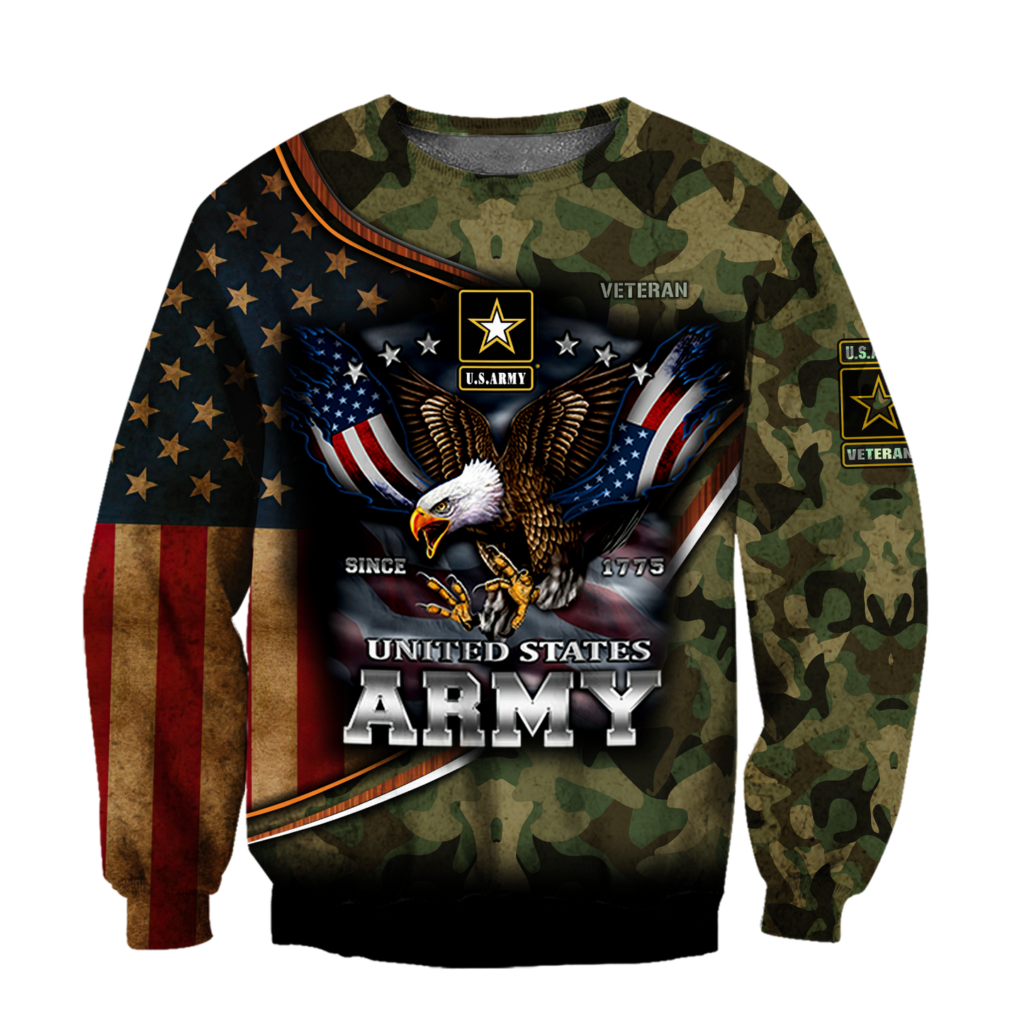US Army Hoodie Since 1775 Eagle With American Flag Wings