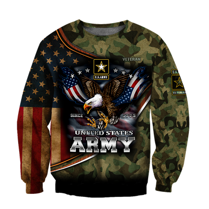 US Army Hoodie Since 1775 Eagle With American Flag Wings
