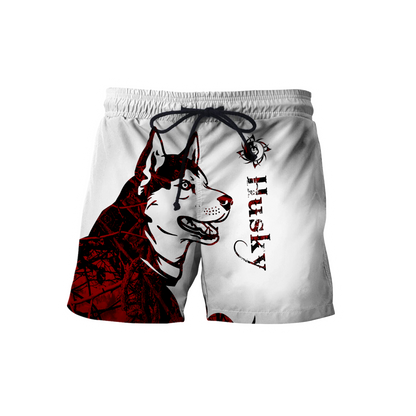 Husky red custom 3d hoodie shirt for men and women DD08122002S
