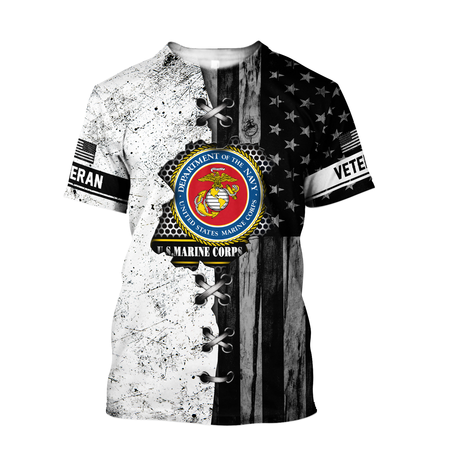 Veteran US Marine Corps in my heart 3D shirts for men and women BW