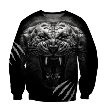 White Tiger Over Printed Hoodie