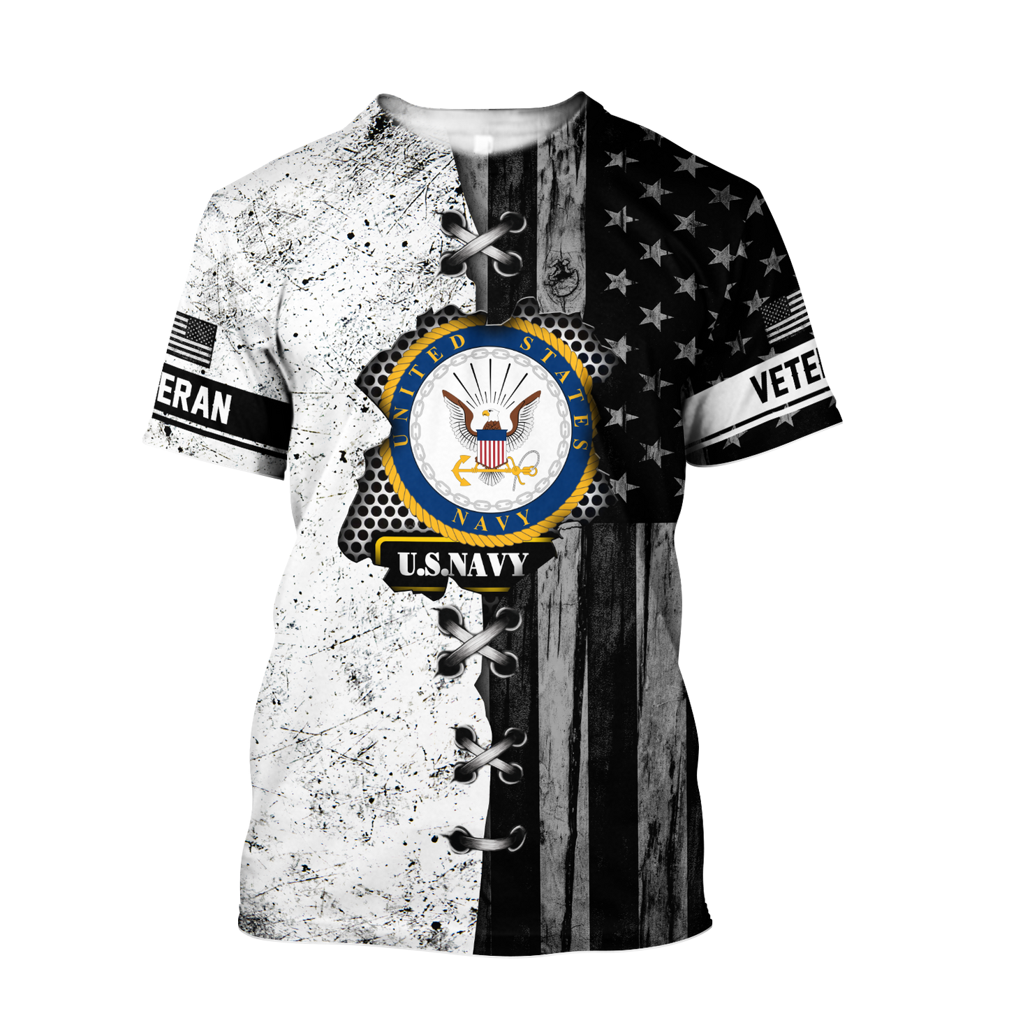 Veteran US Navy in my heart 3D shirts for men and women BW