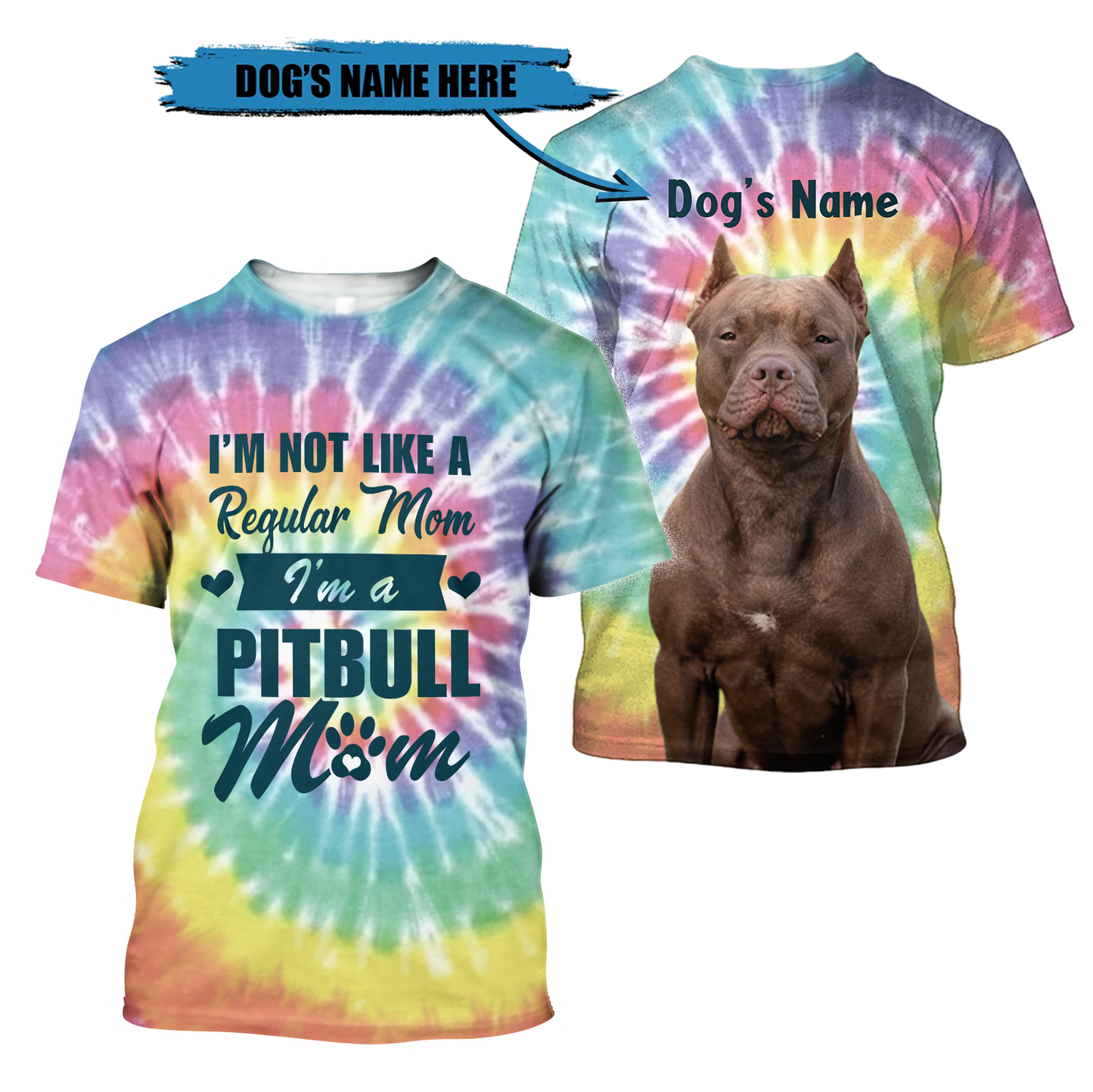 Pitbull mom customize name 3D hoodie shirt for men and women DD09152001