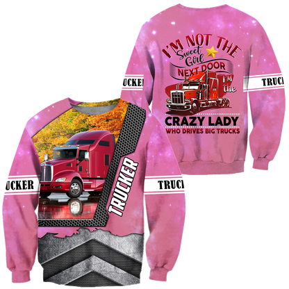 All Over Printed Trucker Lady Hoodie DD09212002-MEI