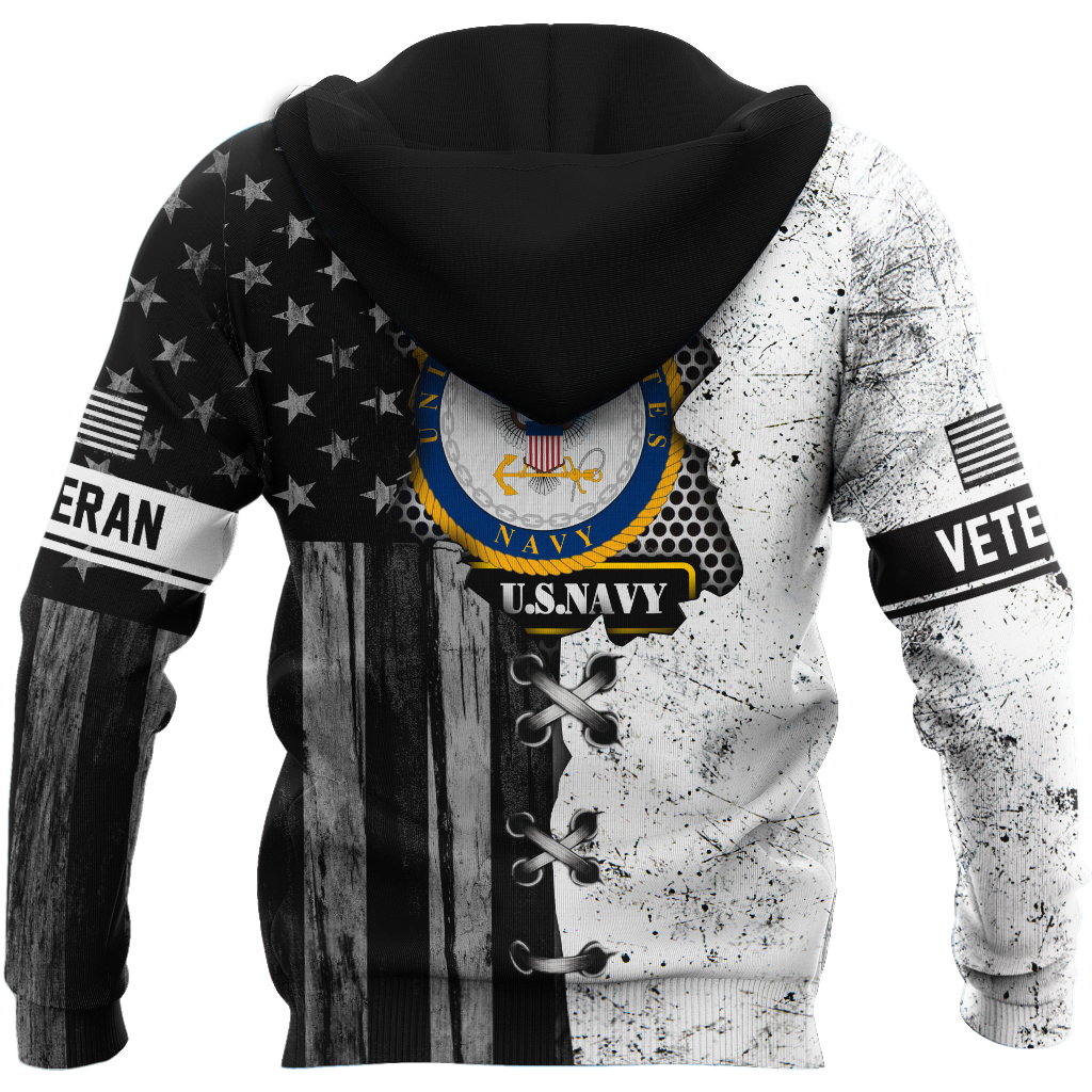 Veteran US Navy in my heart 3D shirts for men and women BW