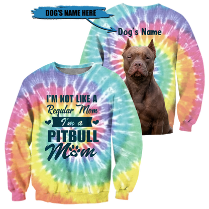 Pitbull mom customize name 3D hoodie shirt for men and women DD09152001