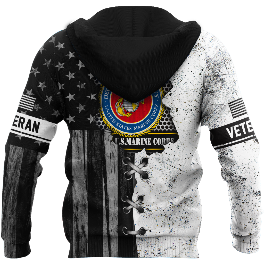 Veteran US Marine Corps in my heart 3D shirts for men and women BW