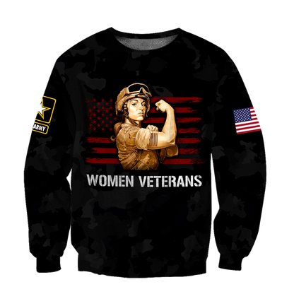 Women Veterans 3d all over printed shirts for men and women DD05232001-Apparel-Huyencass-Sweat Shirt-S-Vibe Cosy™
