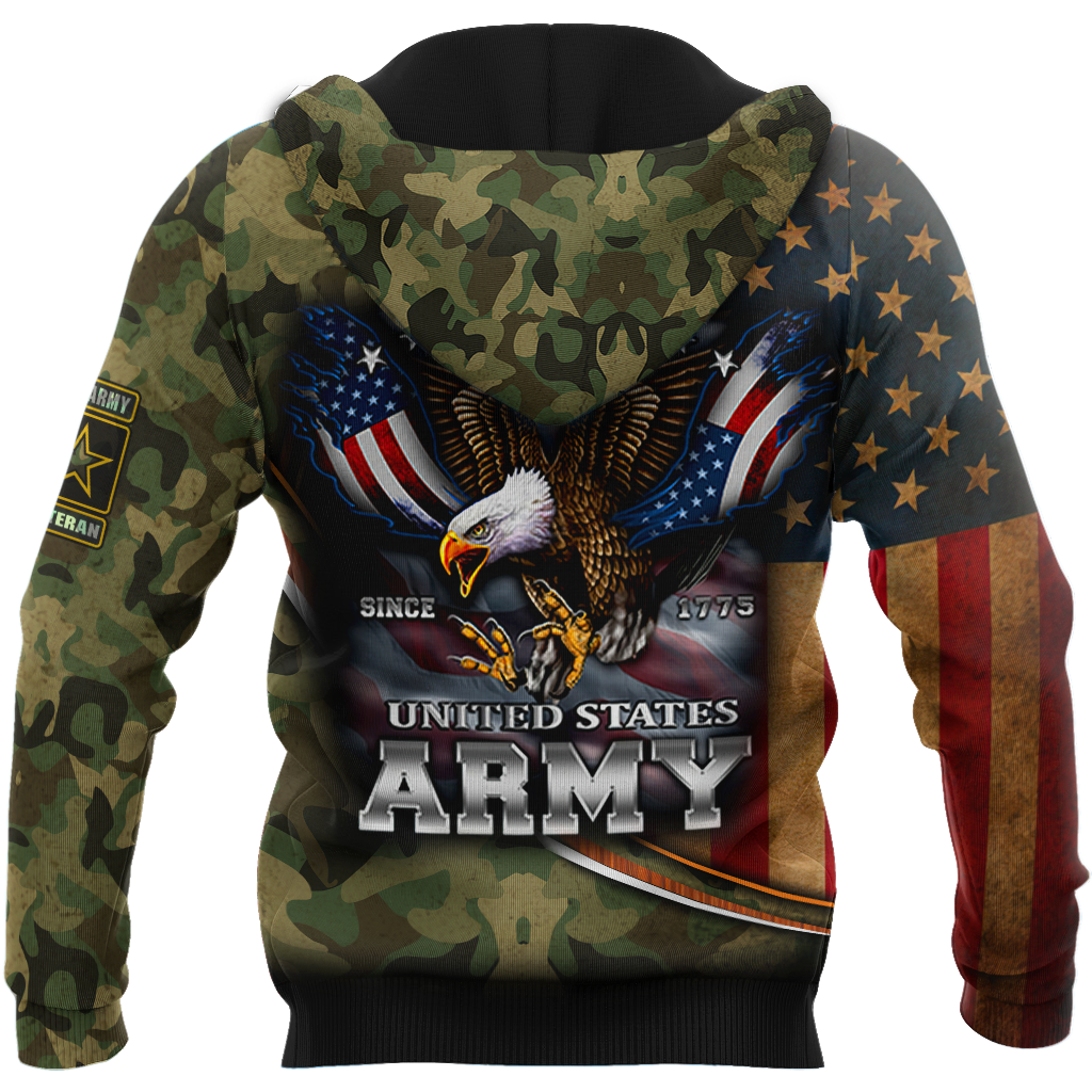 US Army Hoodie Since 1775 Eagle With American Flag Wings