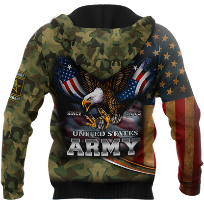 US Army Hoodie Since 1775 Eagle With American Flag Wings