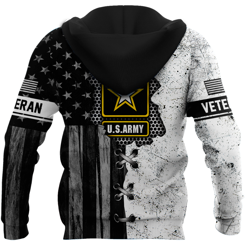 Veteran US Army in my heart 3D shirts for men and women BW