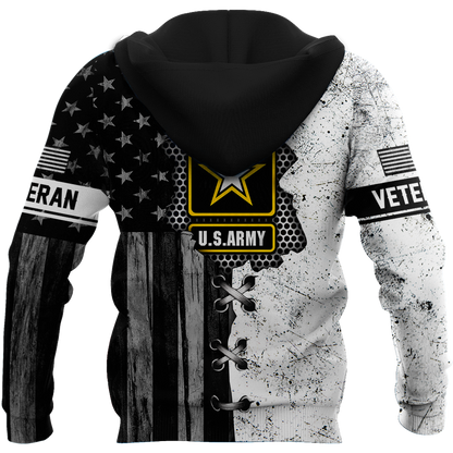 Veteran US Army in my heart 3D shirts for men and women BW