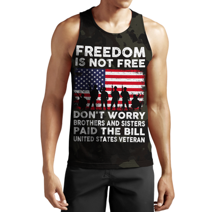 Veteran Freedom is not Free 3D all over printed shirts for men and women DD05252001-Apparel-Huyencass-Tank Top-S-Vibe Cosy™