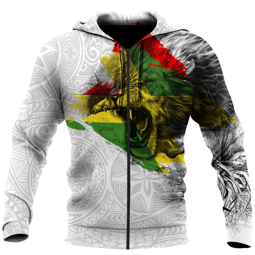 Jamaica lion roar 3d hoodie shirt for men and women DD07042001-Apparel-HG-Zip hoodie-S-Vibe Cosy™