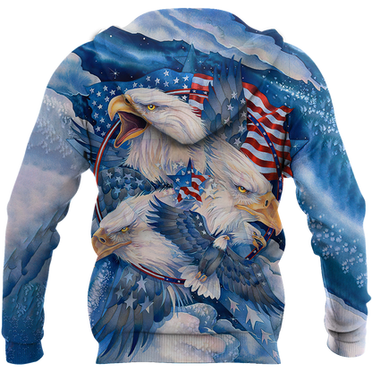 All Over Printed Bald Eagle Hoodie DD09082001-MEI