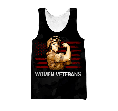 Women Veterans 3d all over printed shirts for men and women DD05232001-Apparel-Huyencass-Tank Top-S-Vibe Cosy™
