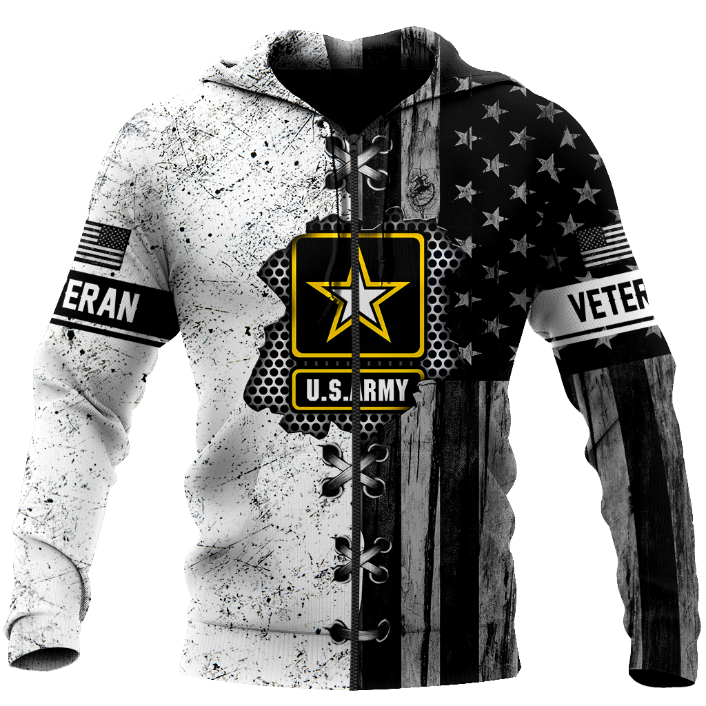 Veteran US Army in my heart 3D shirts for men and women BW