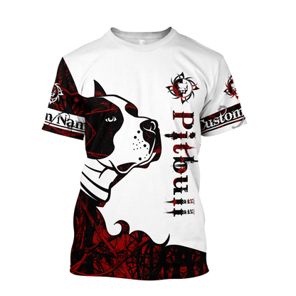 Pitbull red custom 3d hoodie shirt for men and women DD08052003S